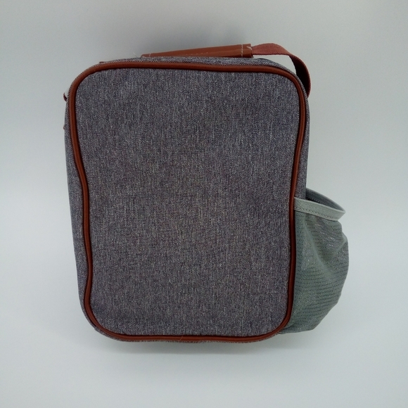 Acorn Street Fit + Fresh Insulated Lunch Box Gray Handle Drink Mesh Zip Around - Picture 8 of 8